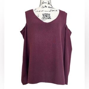 Cloth & stone. Cold shoulder chambray long sleeves top. Size L.